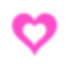 Pink heart symbol isolated on white background for love and romantic themes