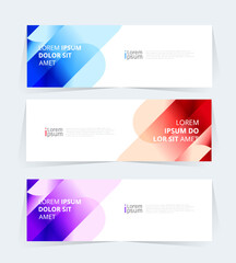 banner or header template featuring a color gradient design with abstract geomatic shapes. 