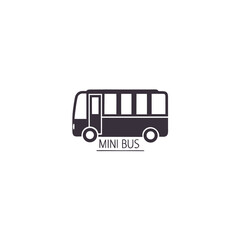 Dark purple mini bus with windows and text vehicle transportation