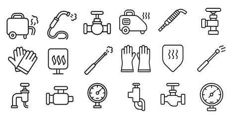 Collection of various tools and equipment related to plumbing and maintenance. Concept of organization and preparedness for any task that may require these tools