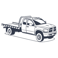 Heavy duty pickup truck with flatbed truck tow truck