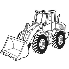 Heavy loader machine with large bucket and tires construction vehicle heavy equipment