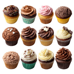 Assortment of colorful cupcakes
