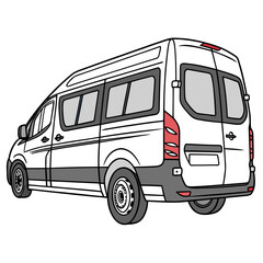 White passenger van with tinted windows white van transportation