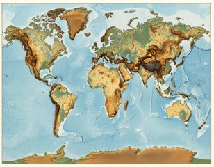 World map with shaded relief (1)