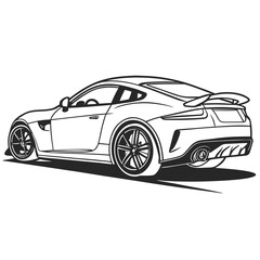 Sleek sports coupe outline sports car automotive