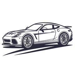 Sleek sports coupe with aerodynamic design and custom wheels sports car automotive