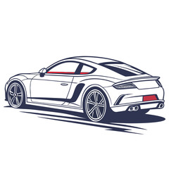 Obraz premium Sleek sports coupe with red accents sports car automotive