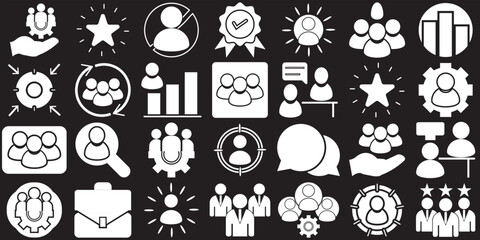 Employer branding  icons. isolated on white background. vector illustration. EPS 10/AI