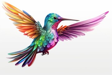 Obraz premium Hummingbird with vibrant, iridescent plumage in flight, showcasing the beauty and freedom of nature