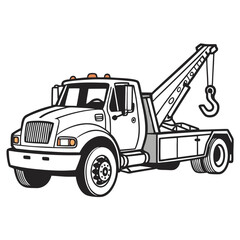 Naklejka premium Tow Truck with Crane and Hook vehicle transportation