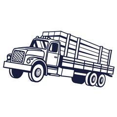 Vintage flatbed truck carrying stacked cargo vintage truck transportation