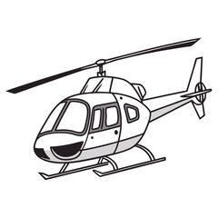 White and gray helicopter with black rotor blades rotorcraft aircraft