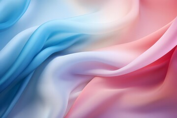 Gentle waves of blue and pink fabric create a soothing gradient design