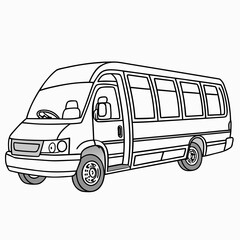 White passenger van with open door and large windows white van passenger vehicle