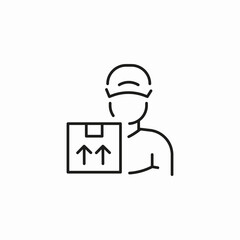 delivery person package icon sign vector