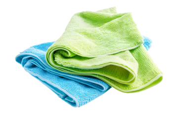 Green and blue cleaning cloths soft texture