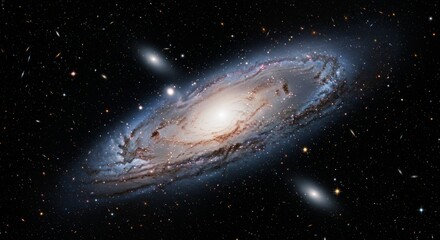 Fototapeta premium Stunning Spiral Galaxy in Deep Space with Stars and Nebulae