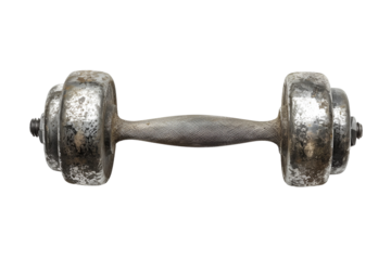 Old rusty dumbbell weight training gym fitness strength workout,