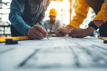 architect working on blueprints, Generative AI