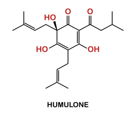 Chemical structure of humulone compound.