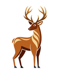 Graceful deer graphic with elegant antlers creates a natural, wildlife-themed design, perfect for seasonal graphics and animal conservation initiatives.