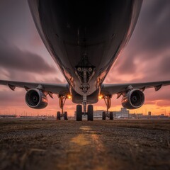 Airplane Undercarriage At Sunset Airport