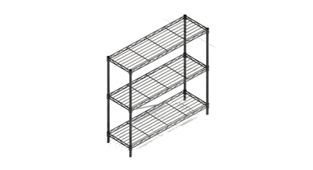 Metal storage shelving unit 3 d render