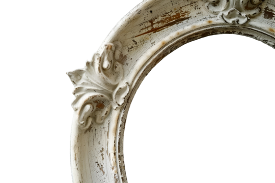 Ornate White Distressed Frame Detail