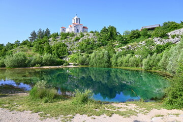 Source of the Cetina River, underwater cave, Dalmatia, Krka National Park, Croatia, Europe, 