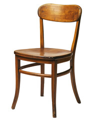 Wooden chair with a classic design against a dark backdrop