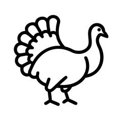 Elegant black silhouette depicting a turkey ideal for canadian thanksgiving designs