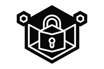 blockchain lock vector icon