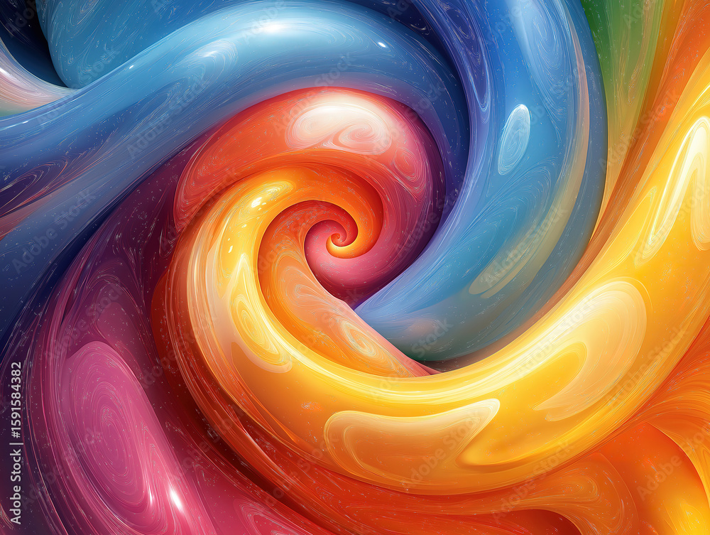 Fototapete Dynamic Alphabet Swirls Floating in Outer Space