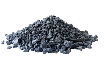 Dark grey stones pile isolated on black background