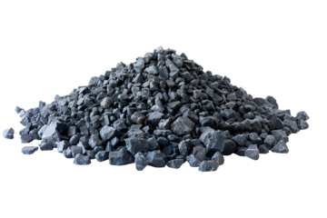 Dark grey stones pile isolated on black background