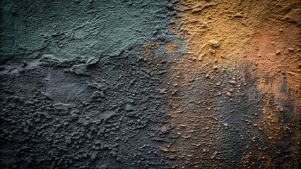 A close up of a textured wall with dark and light areas and rough surface details