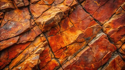 A close up of a rocky cliff face with cracks and orange and brown coloration