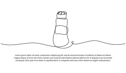 One line of shampoo bottle. Abstract minimal continuous line.