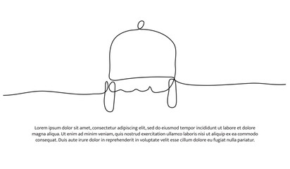 One line of cute baby hat. Abstract minimal continuous line.