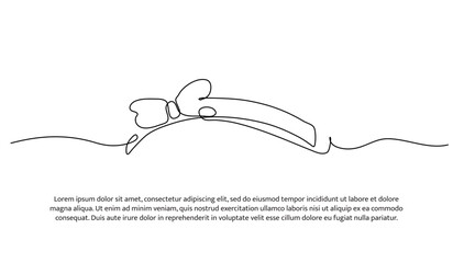 One line of baby headband. Abstract minimal continuous line.