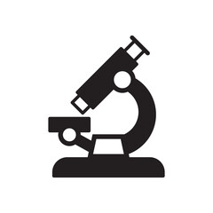 Microscope icon. Microscope observation icon in simple flat outline design. Icon symbol for laboratory, chemistry, research, biology, science, medical and more. Vector illustration.