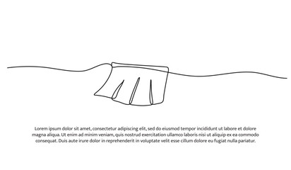One line of child's skirt. Abstract minimal continuous line.