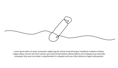 One line of pin. Abstract minimal continuous line.