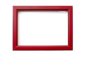 Fototapeta premium Red wooden frame blank interior design element