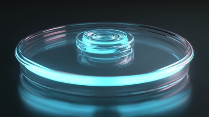 Elegant Design of Glass Plate with Soft Neon Glow Effect