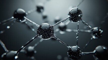 Chemical Structures with Glossy Molecules and Creative Background