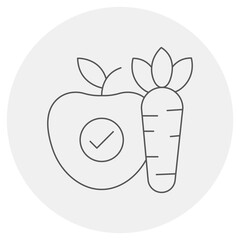 Health Food icon, Fuel Your Body Eat Clean, Live Strong, Healthy Eating Made Simple and Delicious, line, tick