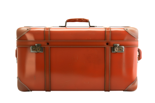 Vintage Orange Suitcase Travel Bag Retro Luggage,