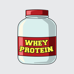 Whey protein simple isolated cartoon illustration with a light background